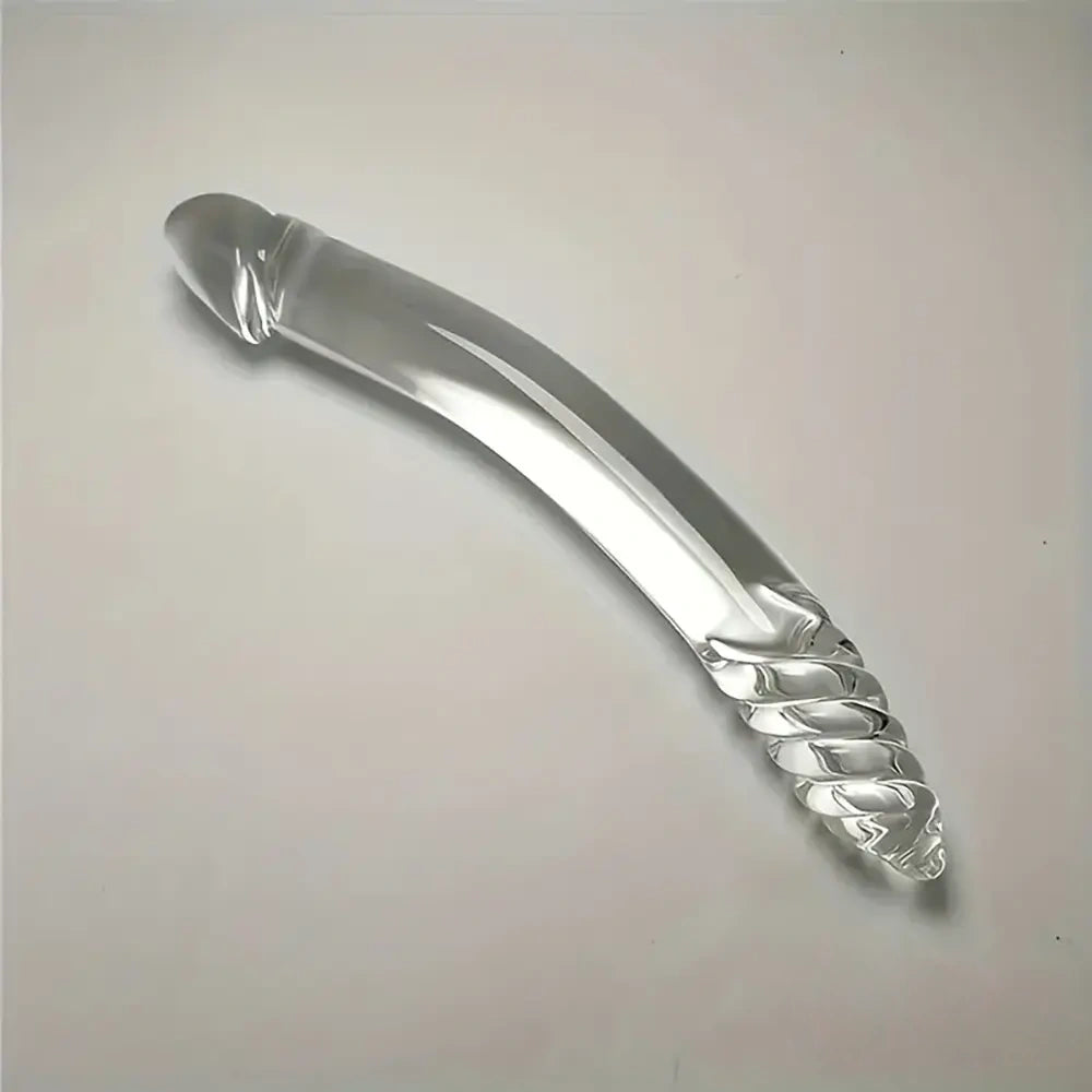 8.4in Clear Elegant Glass Crystal Dildo For Female Male Lesbian Gay