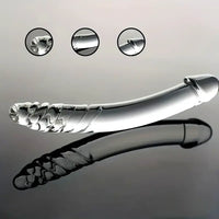 8.4in Clear Elegant Glass Crystal Dildo For Female Male Lesbian Gay