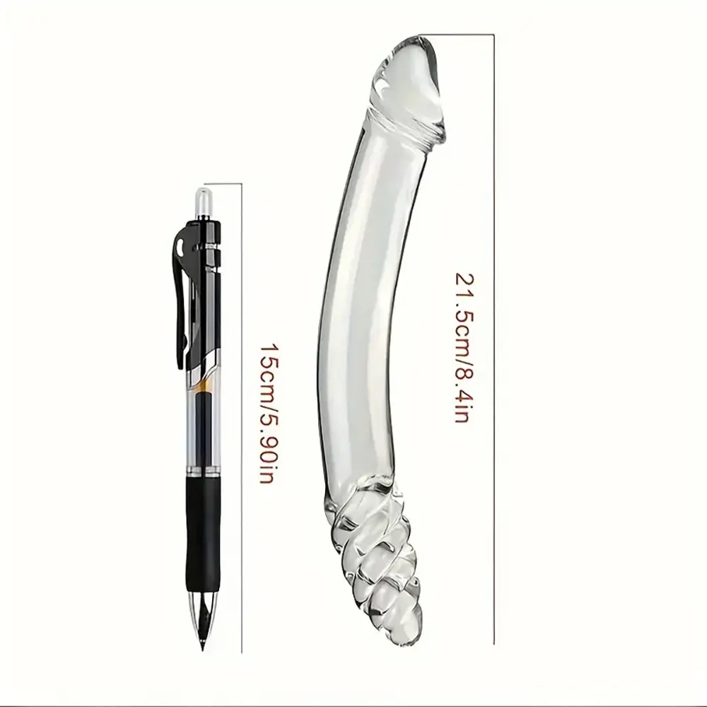 8.4in Clear Elegant Glass Crystal Dildo For Female Male Lesbian Gay
