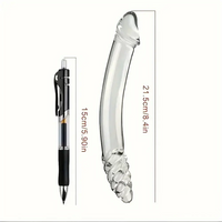8.4in Clear Elegant Glass Crystal Dildo For Female Male Lesbian Gay