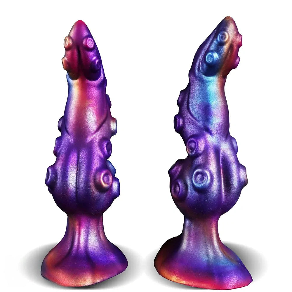 8.53in Fantasy Knot Tentacle Curved Head Silicone Dildo Prostate Massage