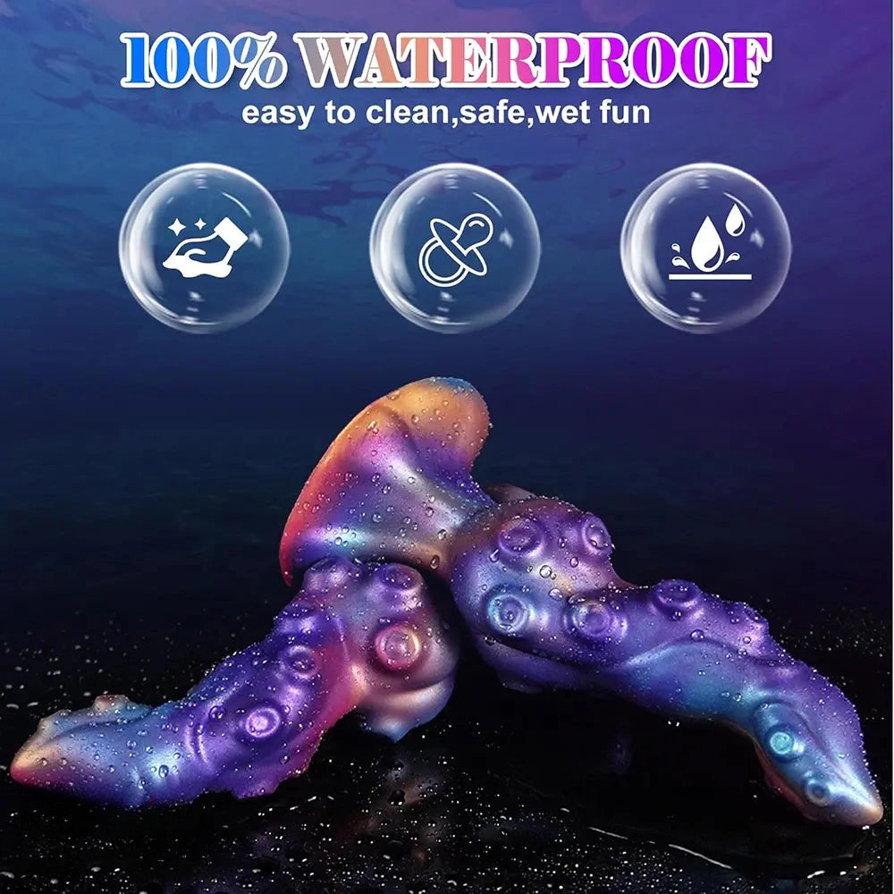 8.53in Fantasy Knot Tentacle Curved Head Silicone Dildo Prostate Massage