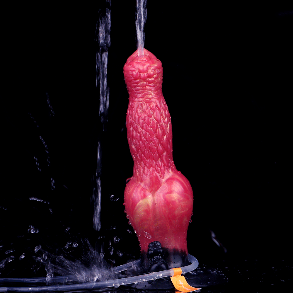 8.54in Fantasy Knotted Silicone Soft Big Dildo Ejaculating Penis Sex Toy
