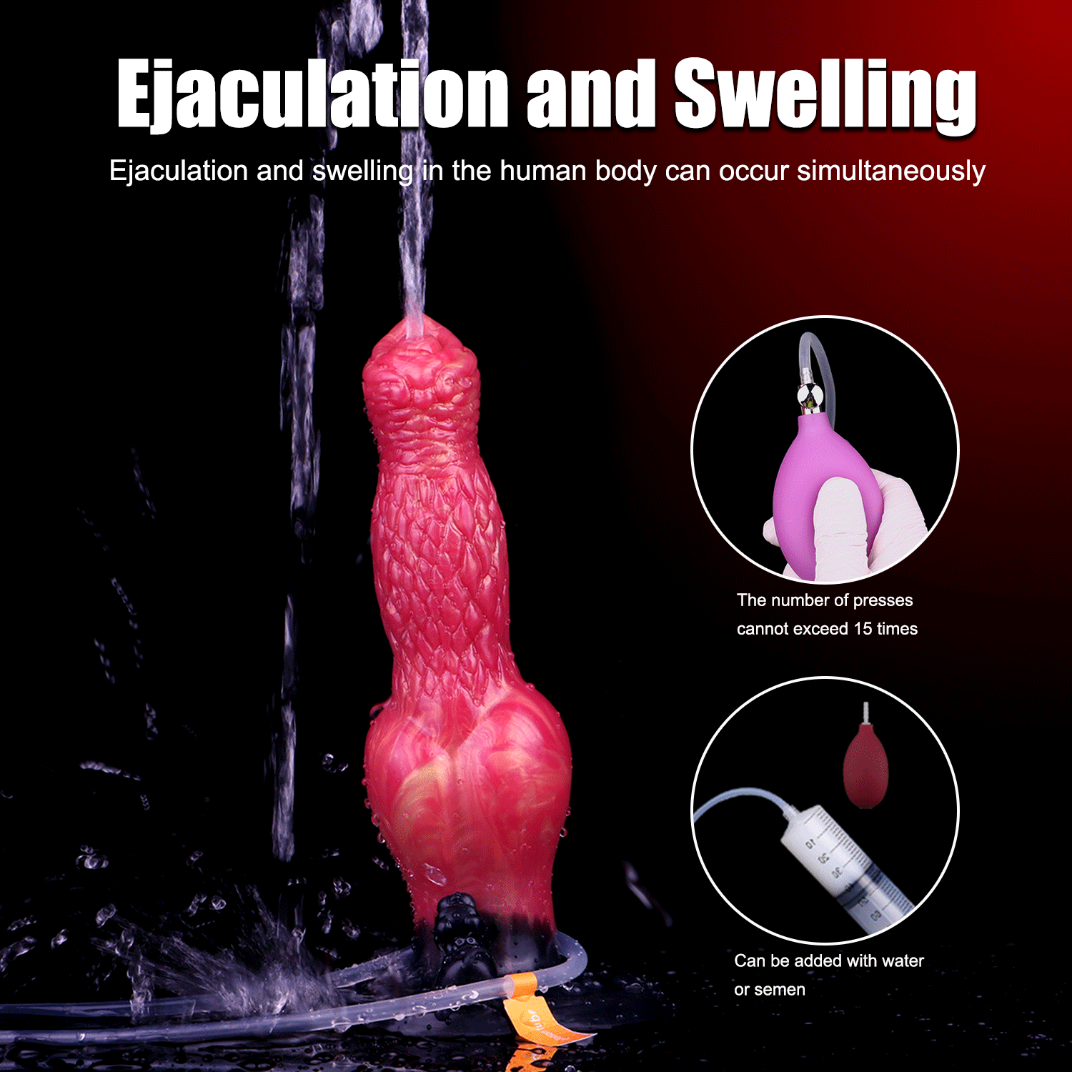 8.54in Fantasy Knotted Silicone Soft Big Dildo Ejaculating Penis Sex Toy