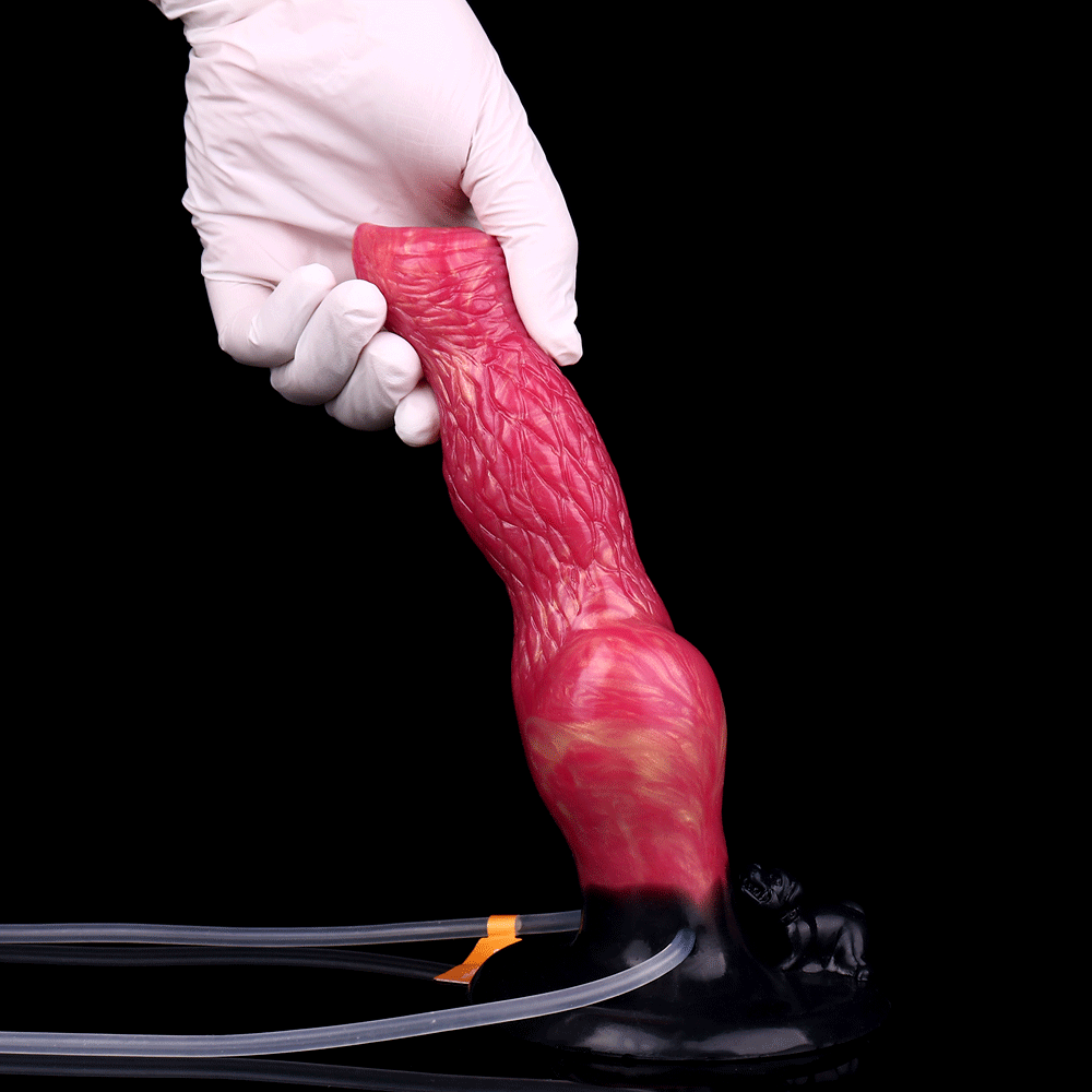 8.54in Fantasy Knotted Silicone Soft Big Dildo Ejaculating Penis Sex Toy