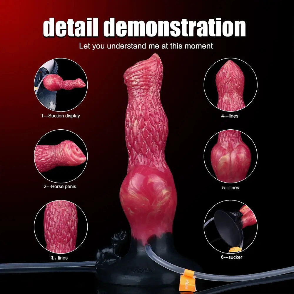 8.54in Fantasy Knotted Silicone Soft Big Dildo Ejaculating Penis Sex Toy
