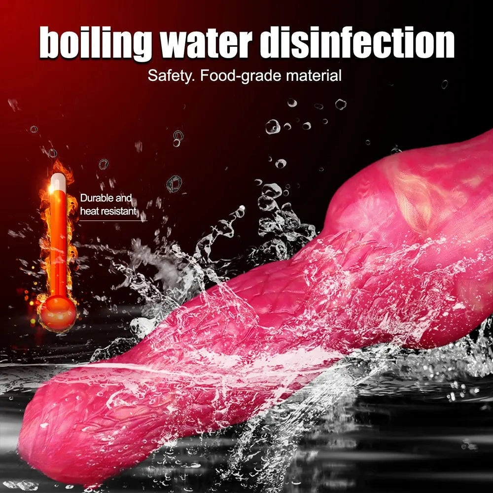 8.54in Fantasy Knotted Silicone Soft Big Dildo Ejaculating Penis Sex Toy