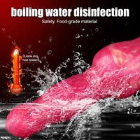8.54in Fantasy Knotted Silicone Soft Big Dildo Ejaculating Penis Sex Toy
