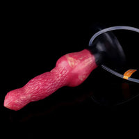8.54in Fantasy Knotted Silicone Soft Big Dildo Ejaculating Penis Sex Toy