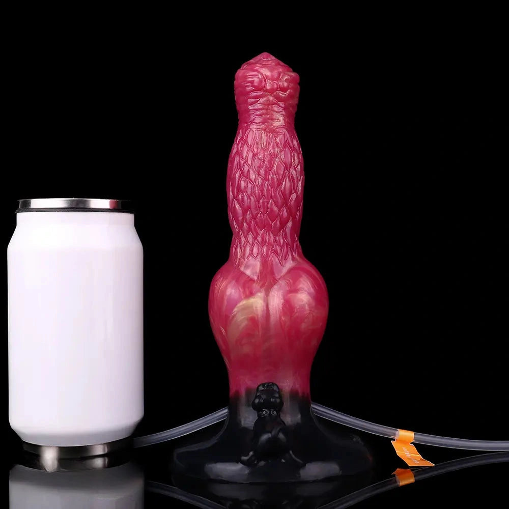 8.54in Fantasy Knotted Silicone Soft Big Dildo Ejaculating Penis Sex Toy
