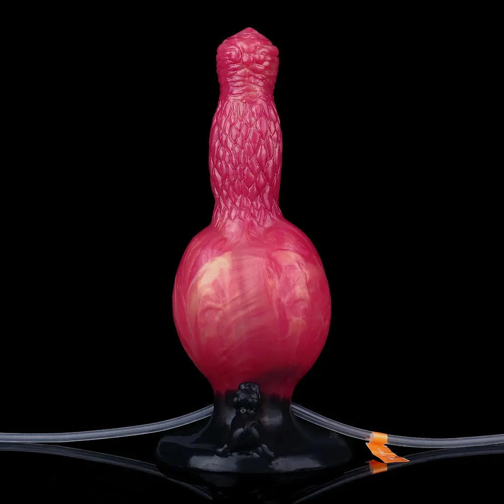 8.54in Fantasy Knotted Silicone Soft Big Dildo Ejaculating Penis Sex Toy