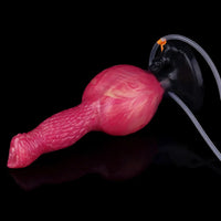 8.54in Fantasy Knotted Silicone Soft Big Dildo Ejaculating Penis Sex Toy