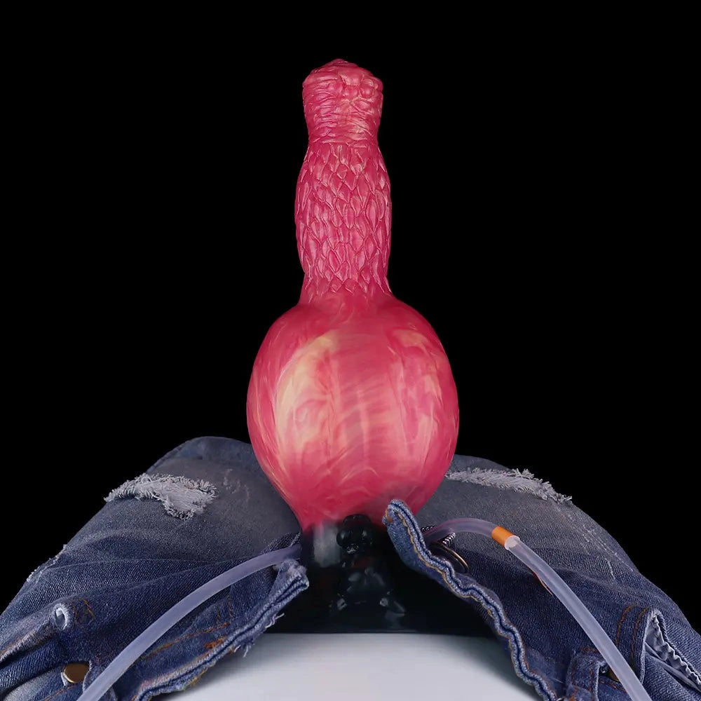 8.54in Fantasy Knotted Silicone Soft Big Dildo Ejaculating Penis Sex Toy