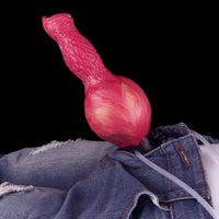 8.54in Fantasy Knotted Silicone Soft Big Dildo Ejaculating Penis Sex Toy