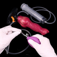 8.54in Fantasy Knotted Silicone Soft Big Dildo Ejaculating Penis Sex Toy