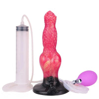 8.54in Fantasy Knotted Silicone Soft Big Dildo Ejaculating Penis Sex Toy