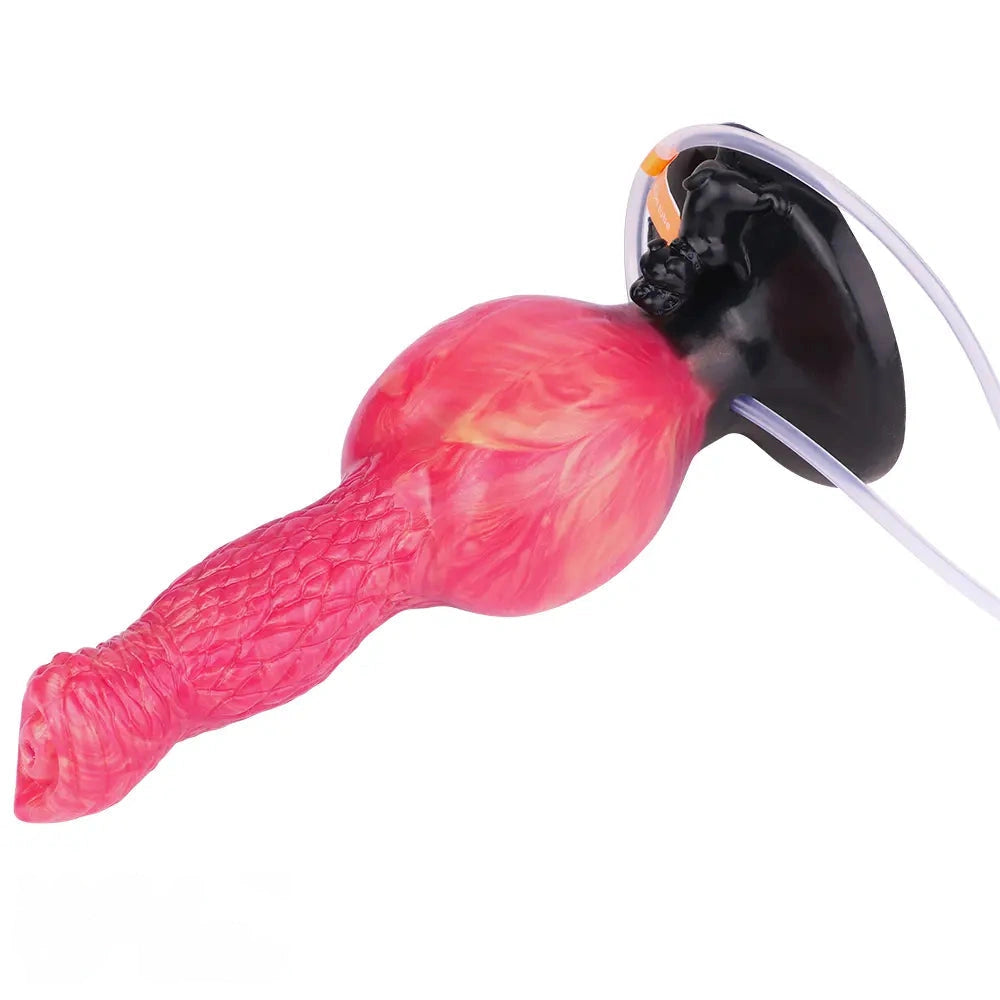 8.54in Fantasy Knotted Silicone Soft Big Dildo Ejaculating Penis Sex Toy