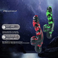 8.54in Fantasy Silicone Soft Handle Dildo Alien Penis Skin-Friendly Dildo