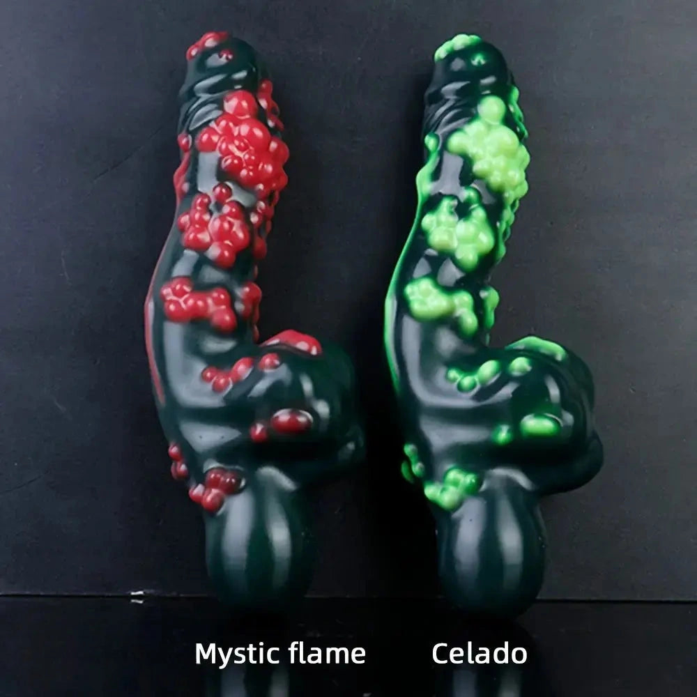 8.54in Fantasy Silicone Soft Handle Dildo Alien Penis Skin-Friendly Dildo