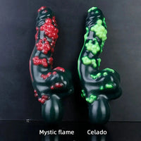 8.54in Fantasy Silicone Soft Handle Dildo Alien Penis Skin-Friendly Dildo
