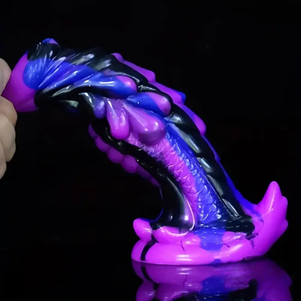 8.56in Large Animal Dragon Odd Silicone Soft Dildo Prostate Massager