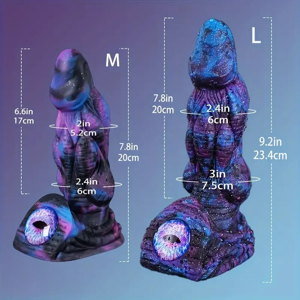 8.58in 9.2in 11in Silicone Fantasy Monster Big Dildo With Real Double Eyes