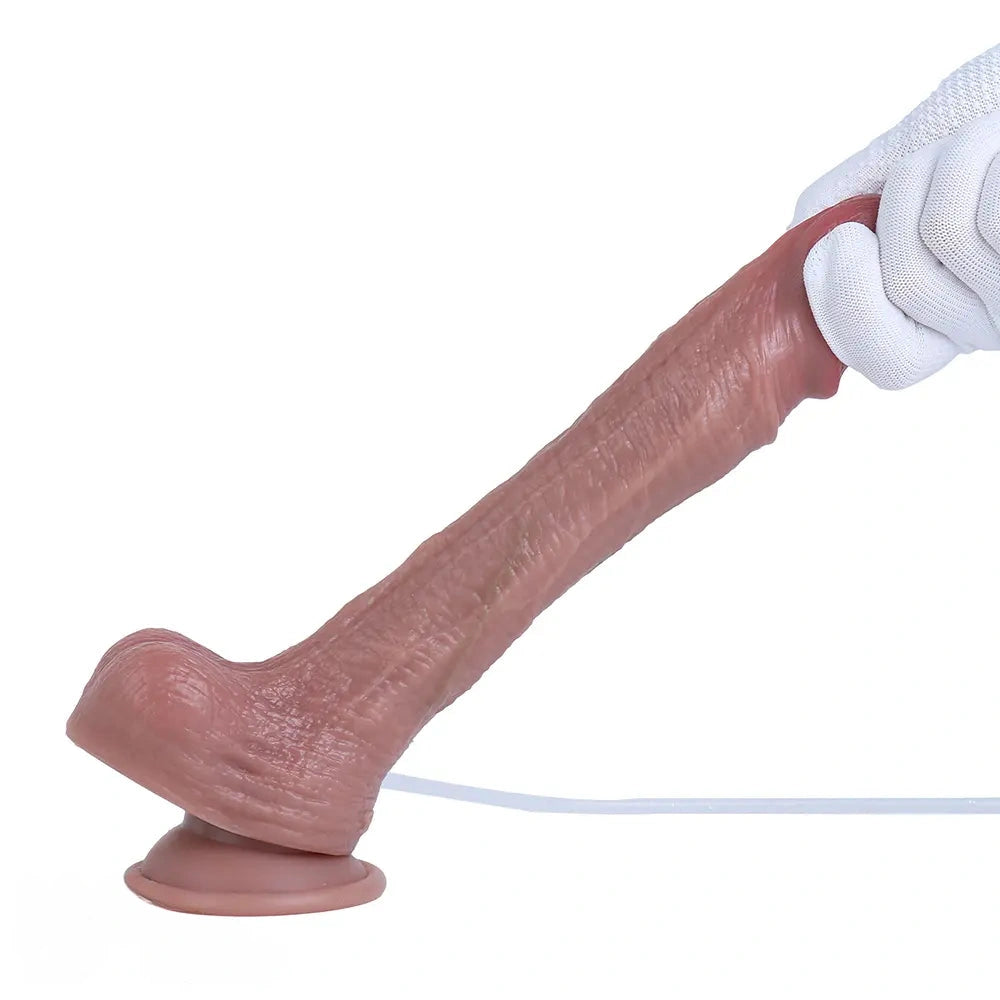 8.58in Dual Layer Highquality Material Silicone Strap on Ejaculating Dildo