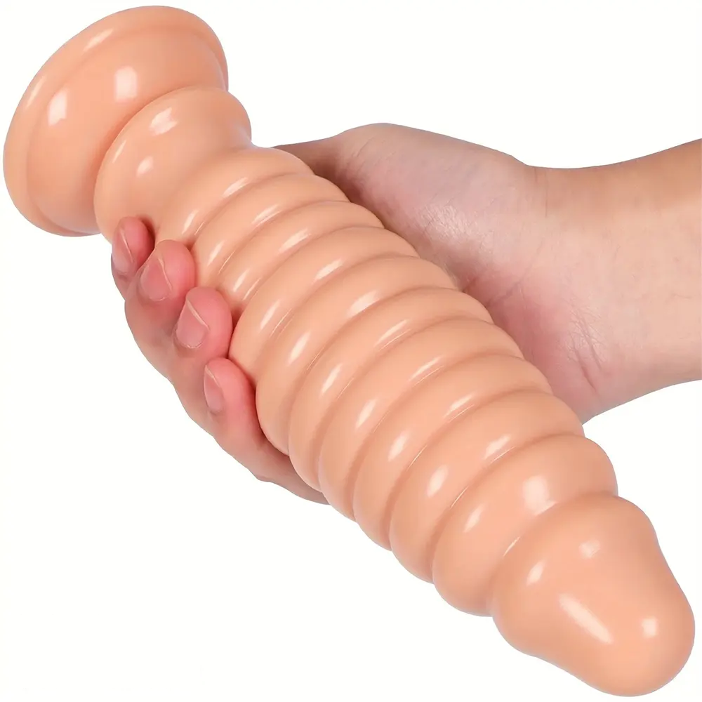 8.58in PVC Threaded Butt Plug Dildo with Suction Cup Prostate Massage