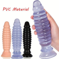 8.58in PVC Threaded Butt Plug Dildo with Suction Cup Prostate Massage
