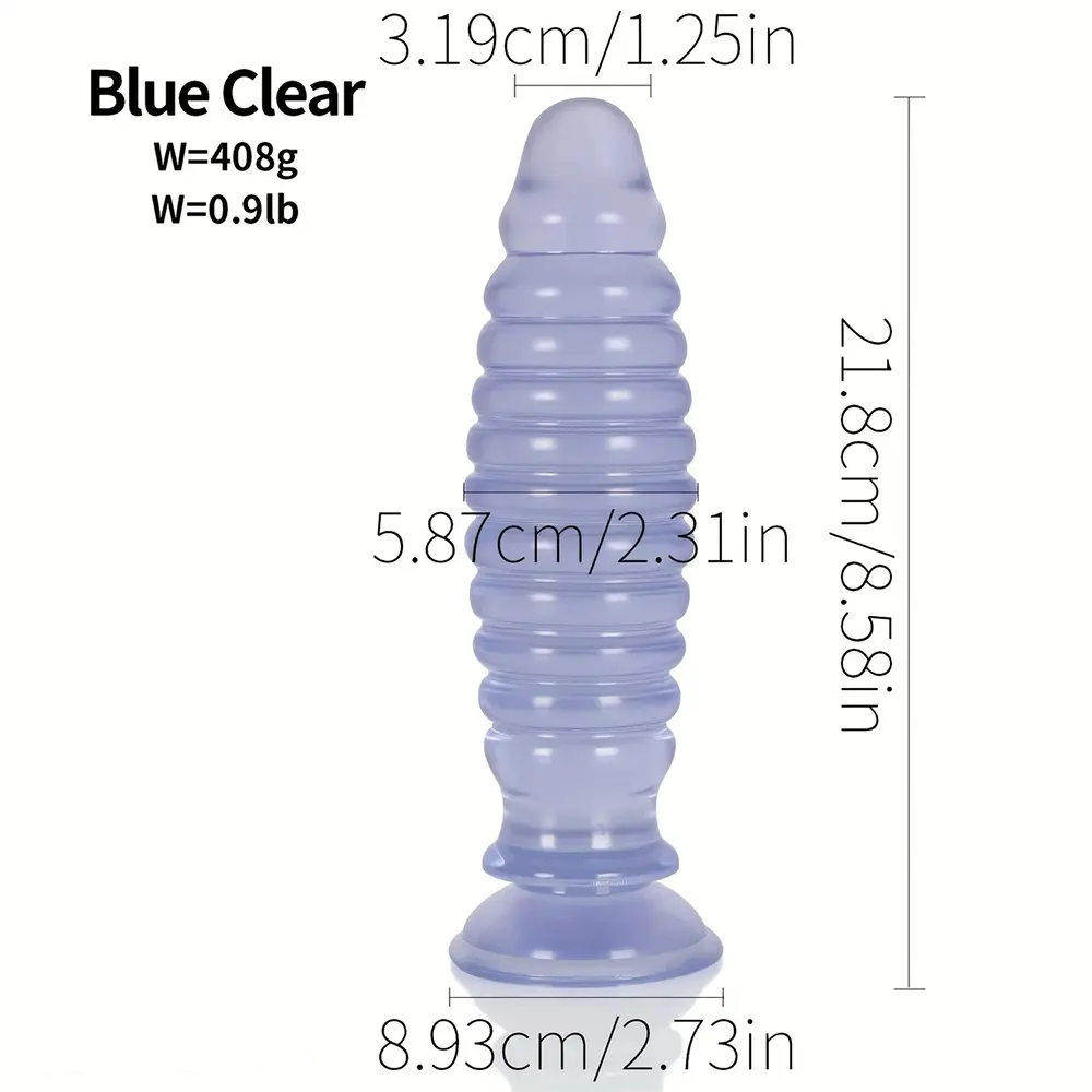 8.58in PVC Threaded Butt Plug Dildo with Suction Cup Prostate Massage