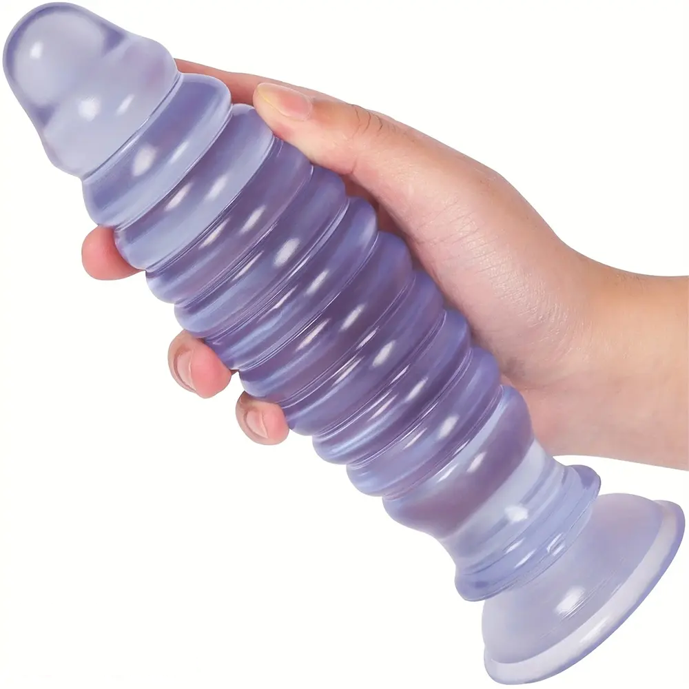 8.58in PVC Threaded Butt Plug Dildo with Suction Cup Prostate Massage