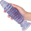 8.58in PVC Threaded Butt Plug Dildo with Suction Cup Prostate Massage