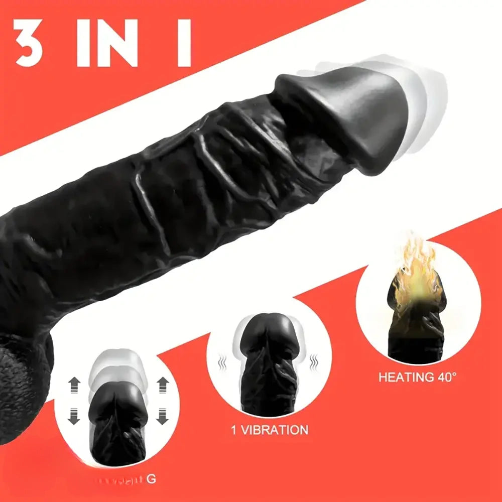 8.58in Remote Control Thrusting Vibrating Heating Dildo For Sex Stimulation