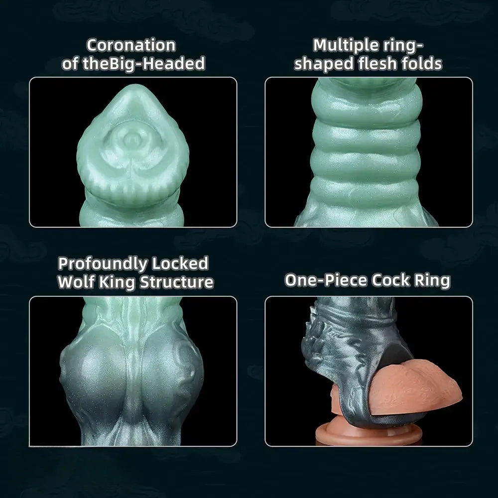 8.58in Wolf Animal Knot Hollow Penis Sleeve Dildo Penis Enlargement Sleeve