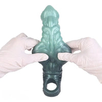 8.58in Wolf Animal Knot Hollow Penis Sleeve Dildo Penis Enlargement Sleeve