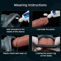 8.58in Wolf Animal Knot Hollow Penis Sleeve Dildo Penis Enlargement Sleeve