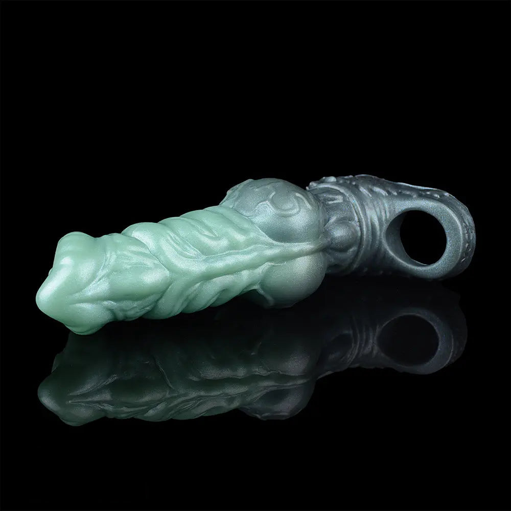 8.58in Wolf Animal Knot Hollow Penis Sleeve Dildo Penis Enlargement Sleeve