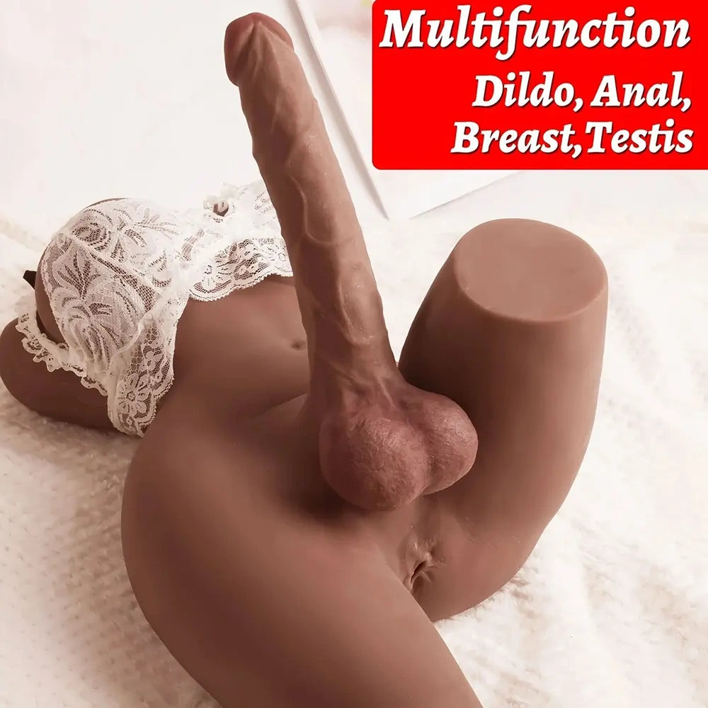 8.5in Big Dildo Realistic Breasts Anal Lifelike Transsexual Sex Doll Torso