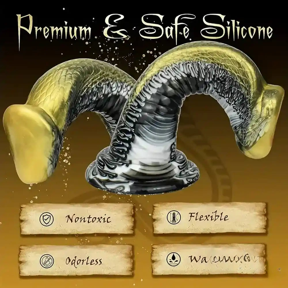 8.5in Big Silicone Soft Monster Animal Snake Dildo For Vagina Prostate