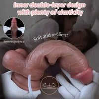 8.5in Dual Layer Silicone Strap on Ejaculating Dildo Prostate Massage Toy