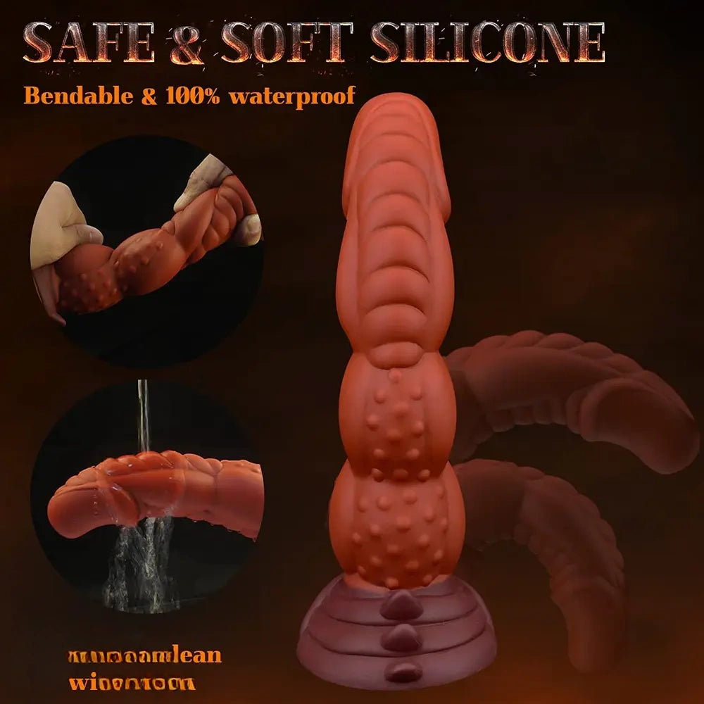 8.5in Monster Prostate Milk Spiked Silicone Soft Big Fantasy Dildo