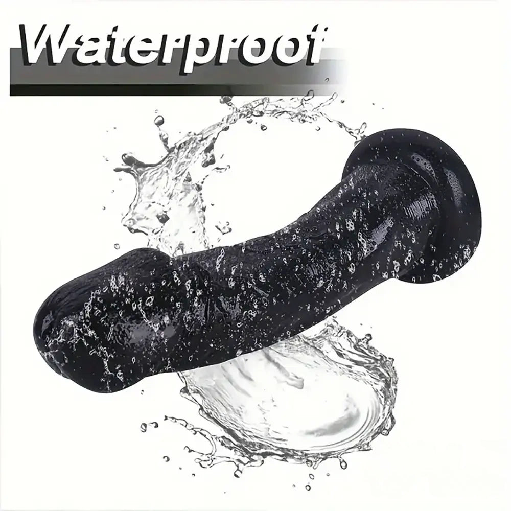 8.5in Real Cock Big Black Dildo Penis Anal Expander For Anus Stimulation