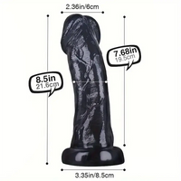8.5in Real Cock Big Black Dildo Penis Anal Expander For Anus Stimulation