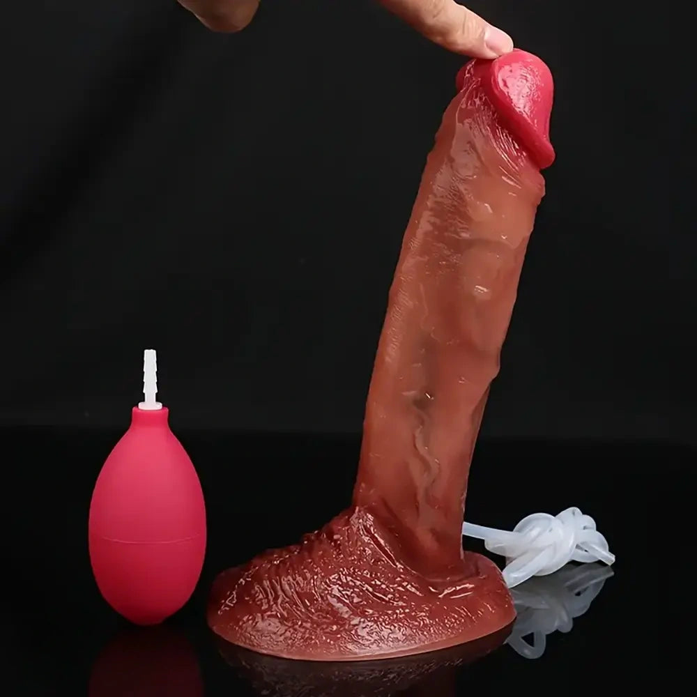 8.5in Realistic Squirting Penis Silicone Dildo With Liquid Chamber