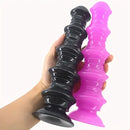 8.5in Ribbed Anal Plug PVC Dildo Big Anus Expansion Women Sex Toy