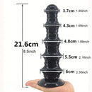 8.5in Ribbed Anal Plug PVC Dildo Big Anus Expansion Women Sex Toy