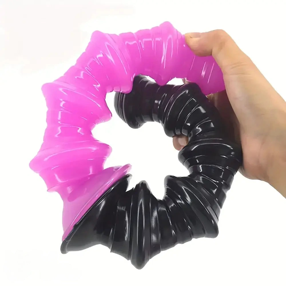 8.5in Ribbed Anal Plug PVC Dildo Big Anus Expansion Women Sex Toy