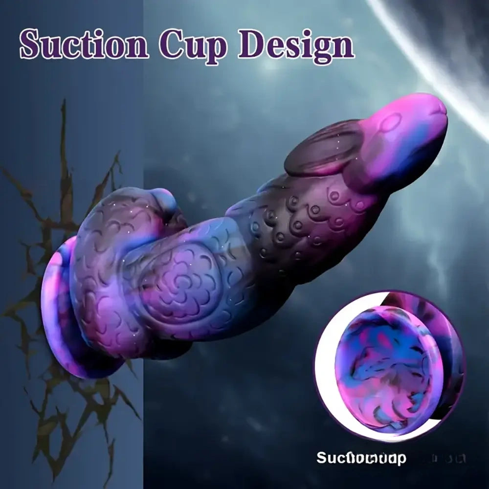 8.5in Silicone Dragon Soft Dildo For Women With Rabbit Head Suction Cup