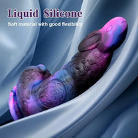 8.5in Silicone Dragon Soft Dildo For Women With Rabbit Head Suction Cup