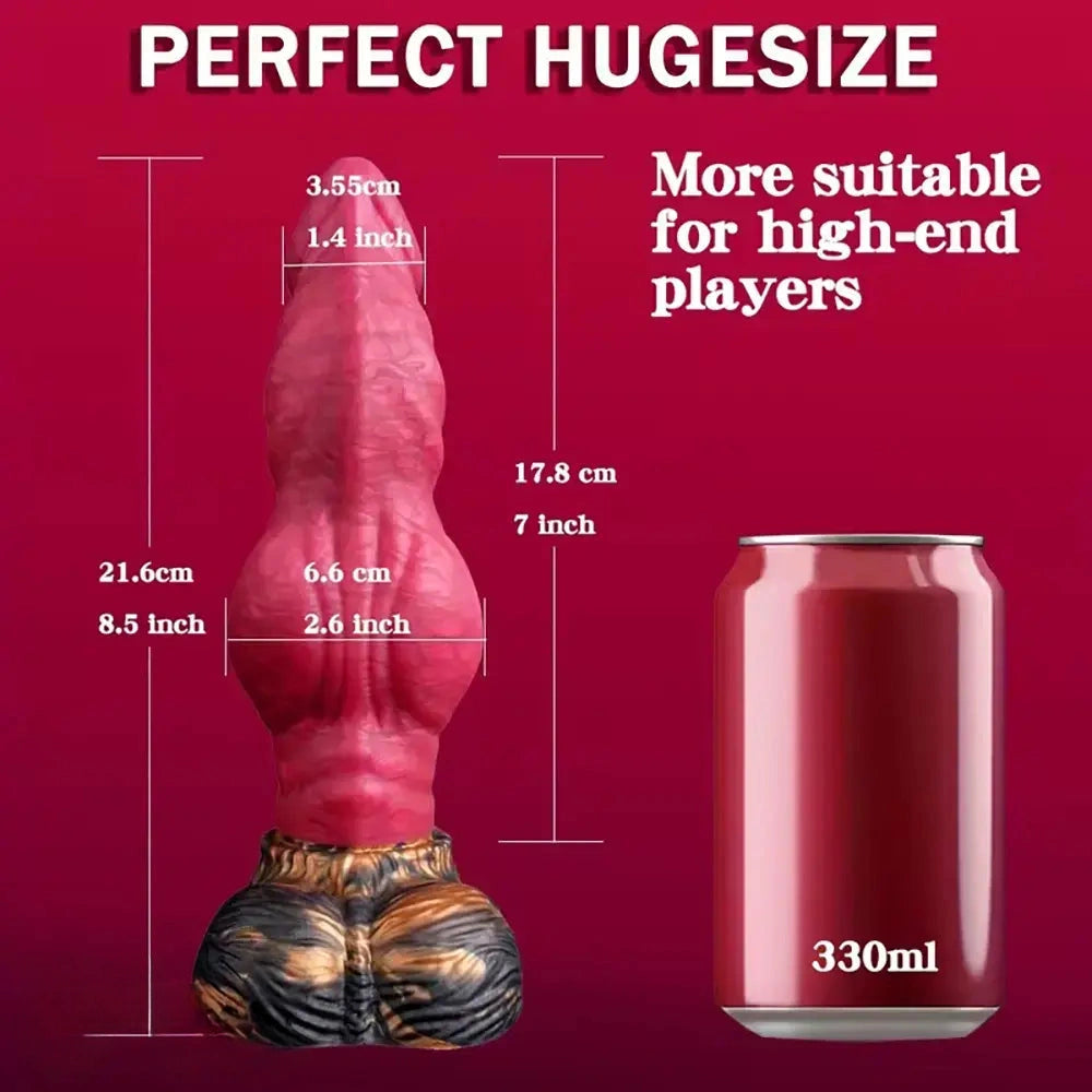 8.5in Thick Knot Smooth Tip Monster Dildo Manual Gay Sex Product